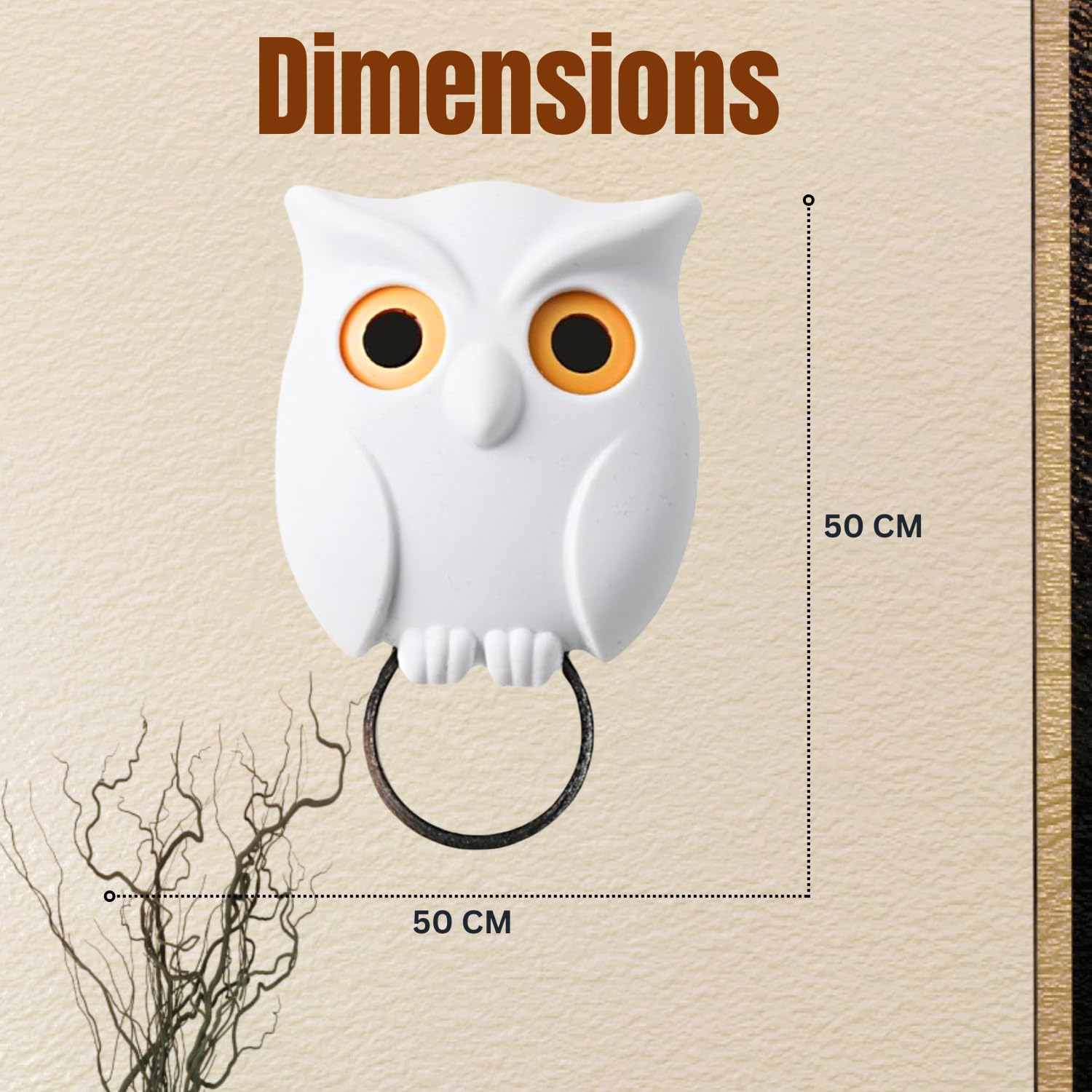 Cute Owl Magnetic Key Holder, Automatic Open Close Eyes Creative Key Hanger Holder