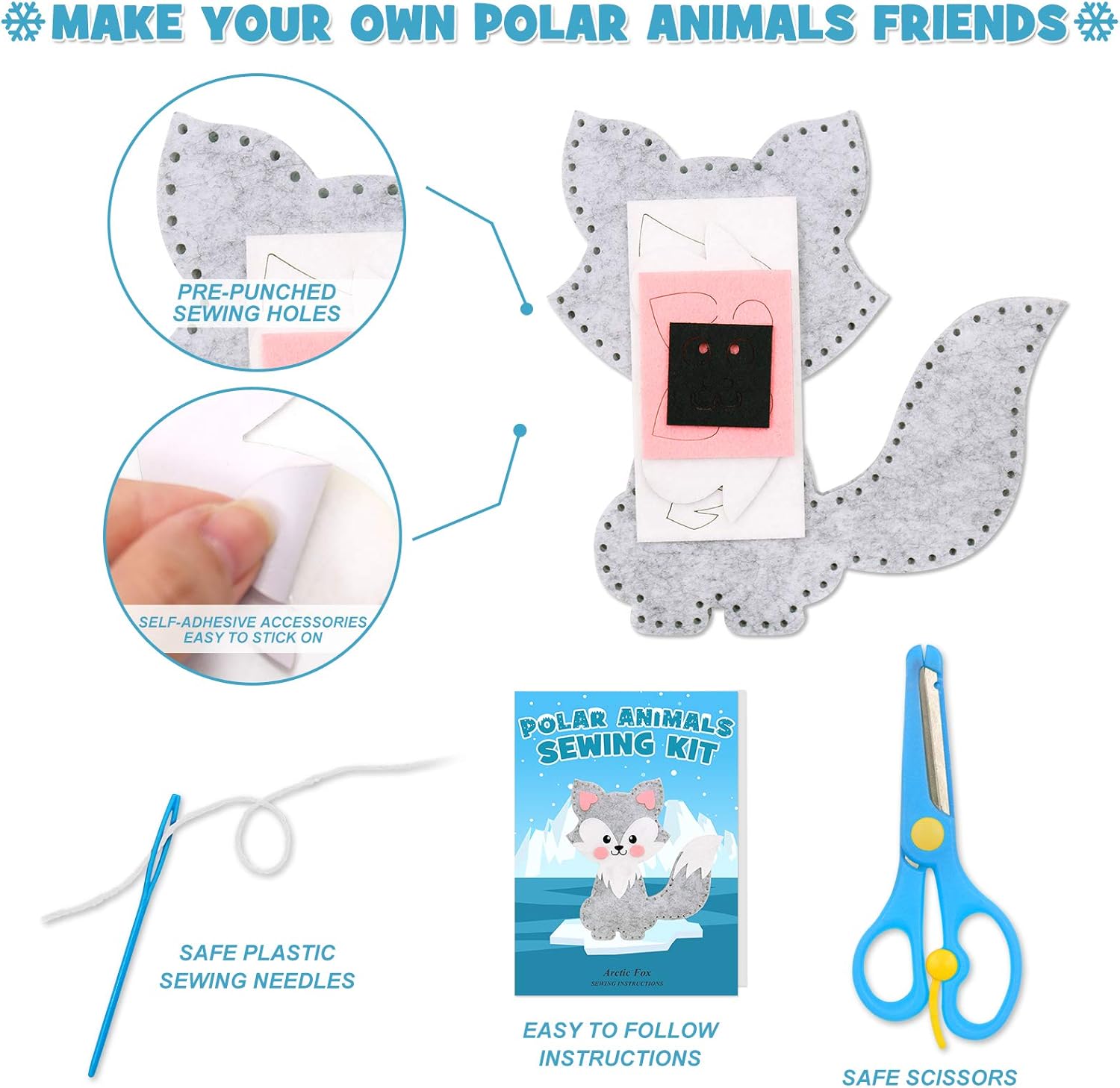 Polar Animals Sewing Kit for Kids