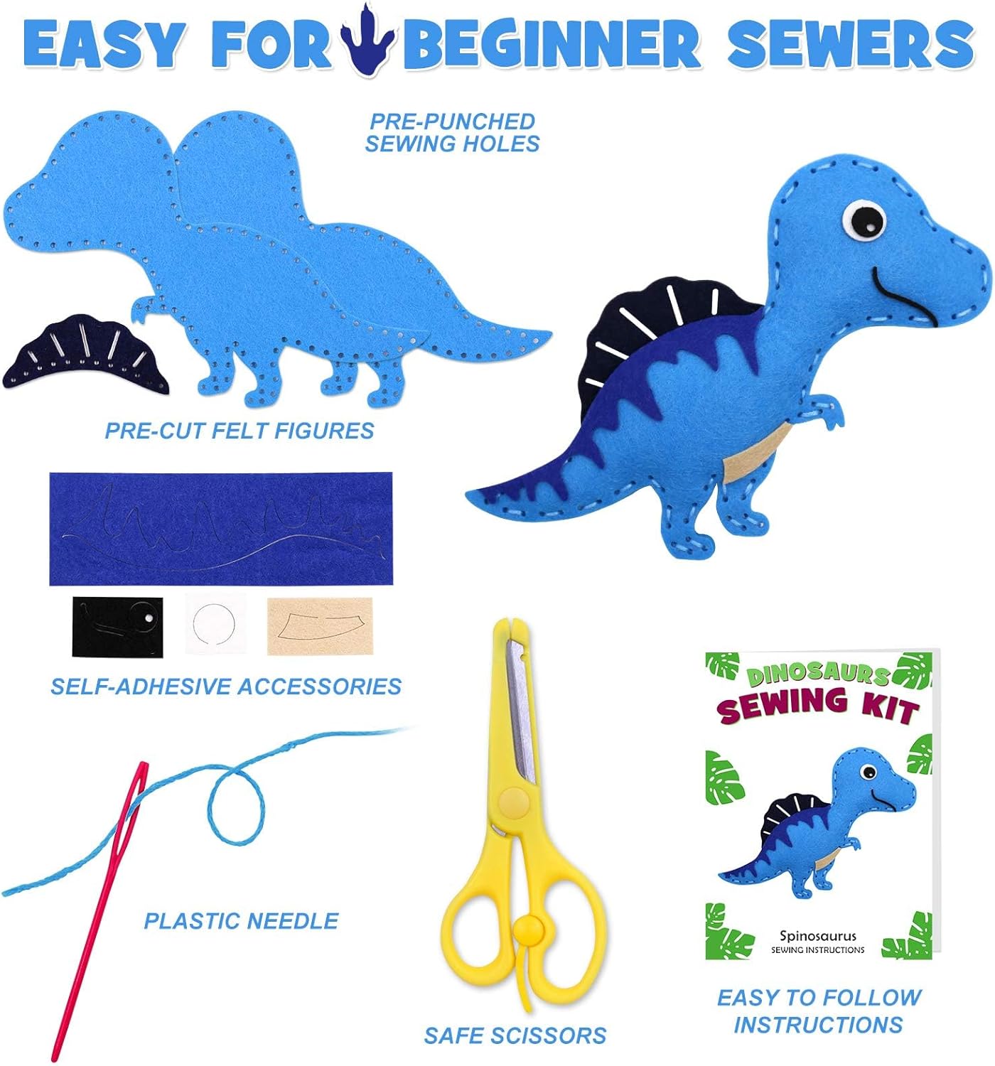 Dinosaur Sewing Craft Kit DIY Kids Craft