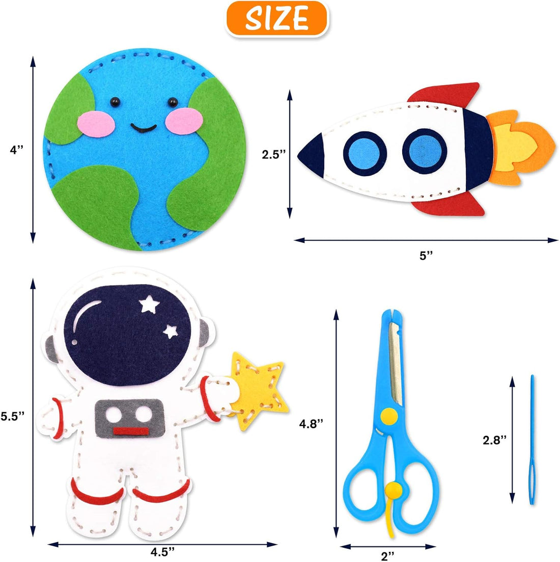 Space Sewing Kit for Kids Solar System DIY Activity Kids Felt Craft Supplies