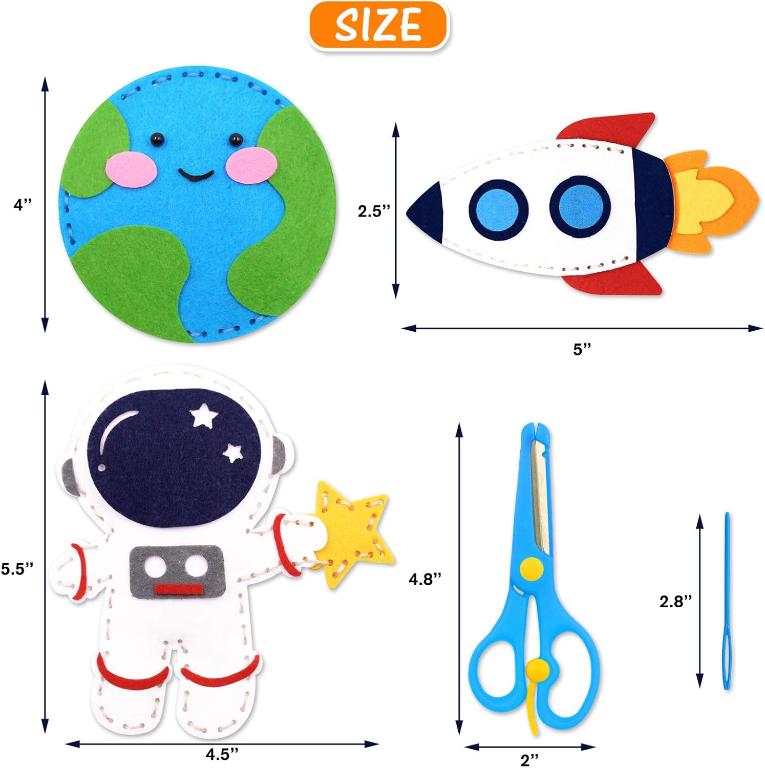 Space Sewing Kit for Kids Solar System DIY Activity Kids Felt Craft Supplies