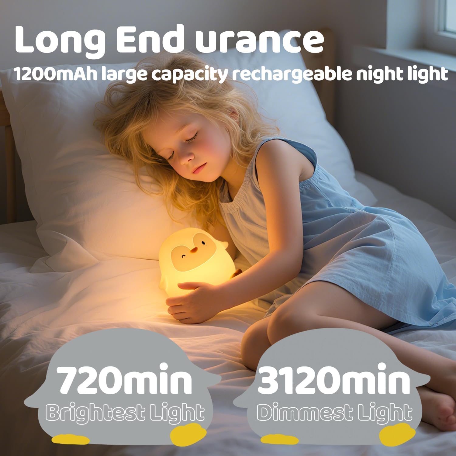 Penguin Silicone Night Light for Kids