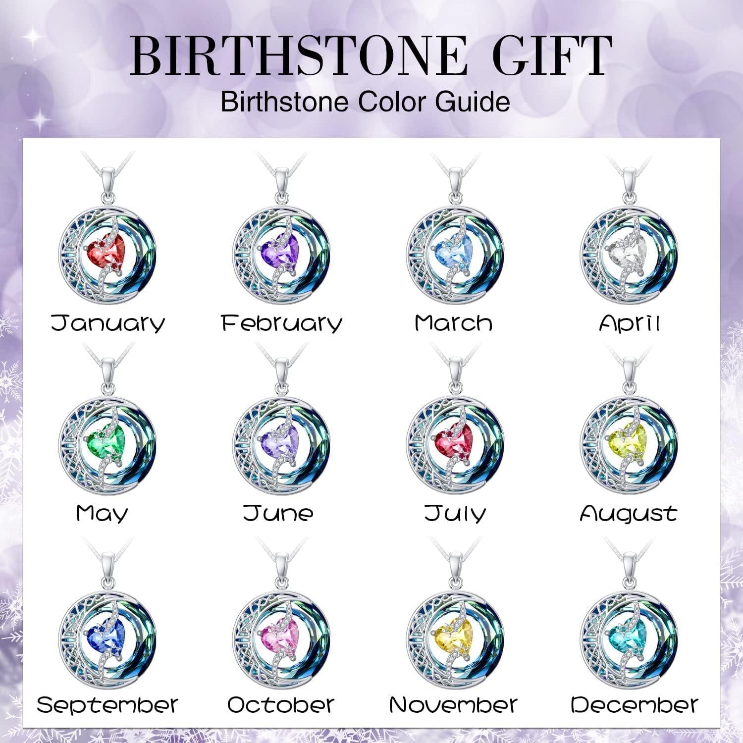 Collier Pierre de Naissance Pendentif Lune et Étoile Bijoux Lune