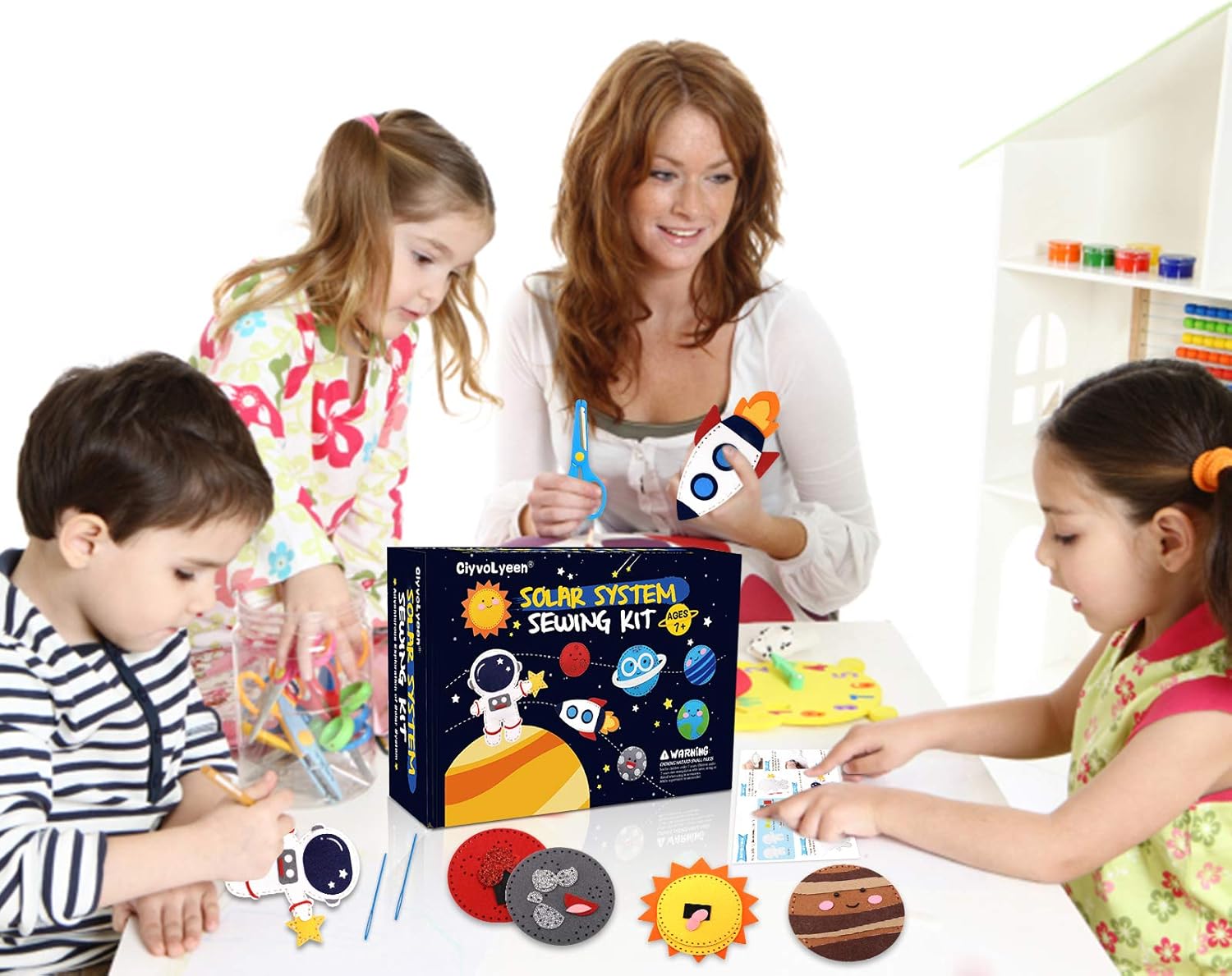 Space Sewing Kit for Kids Solar System DIY Activity Kids Felt Craft Supplies