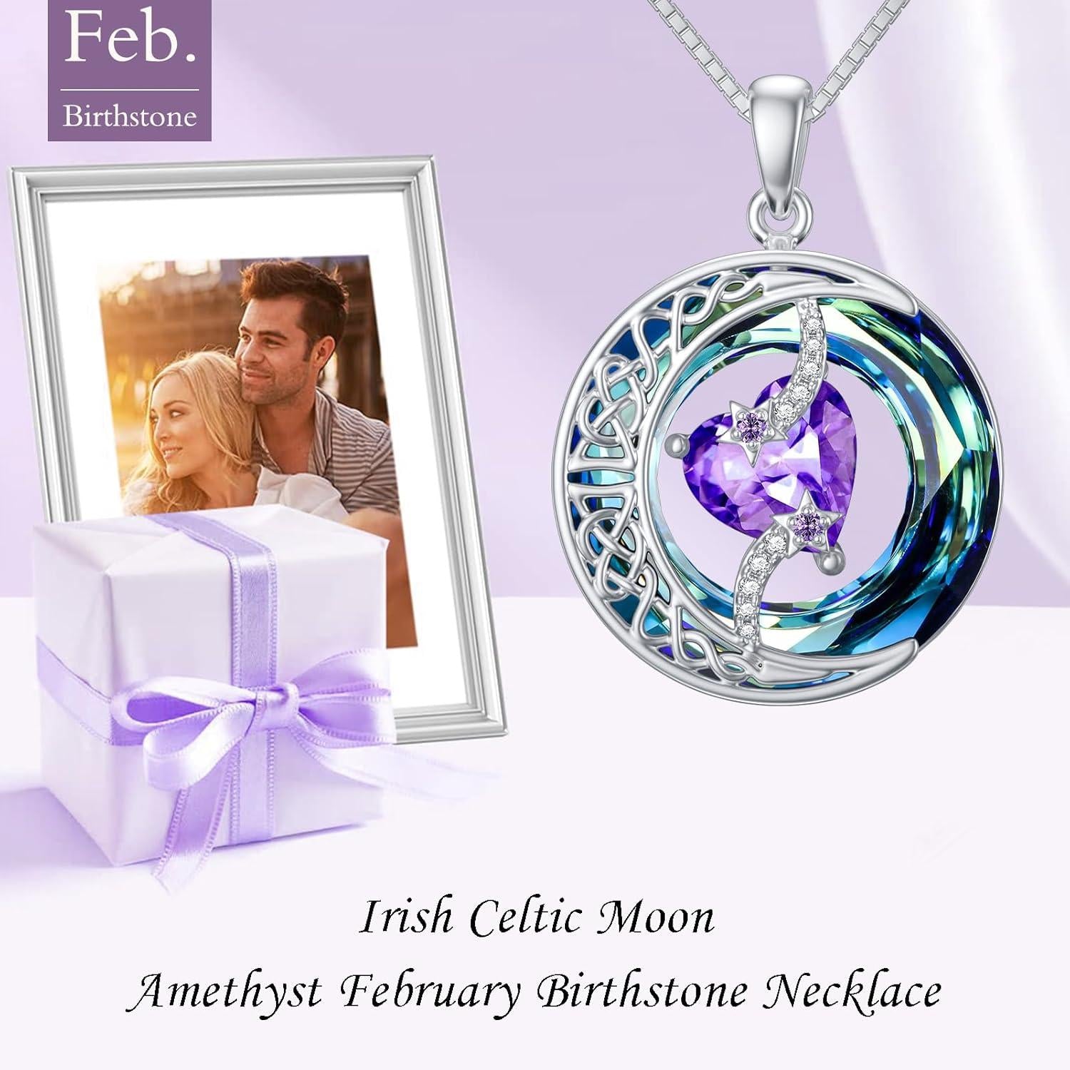 Collier Pierre de Naissance Pendentif Lune et Étoile Bijoux Lune