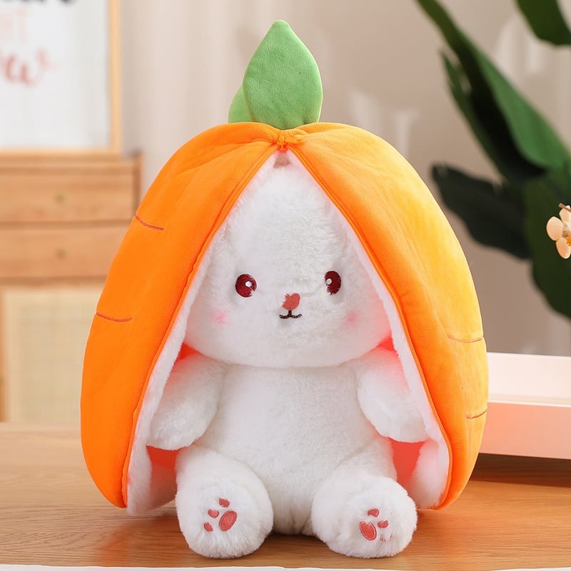 Strawberry Bunny Transformed into Little Rabbit🎀 Fruit Doll Plush Toy🐰