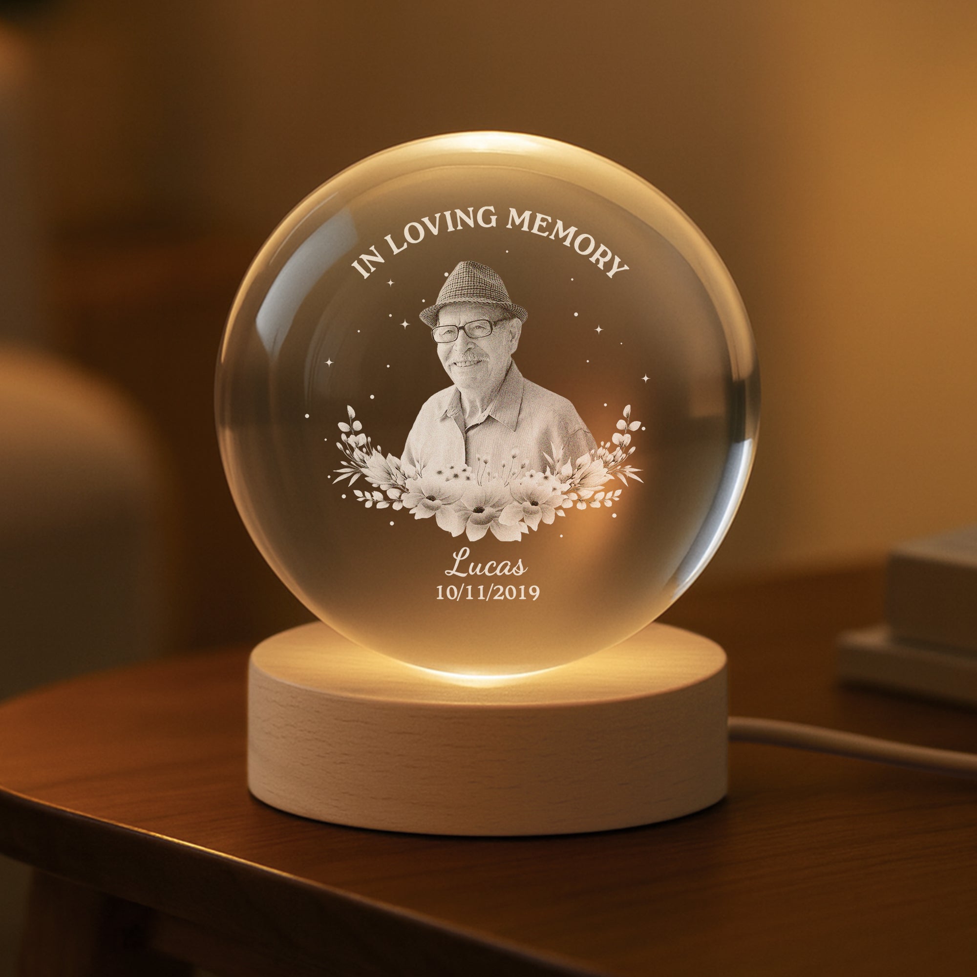 Personalized Globe Lamp Photo Keepsake, I'm Always With You