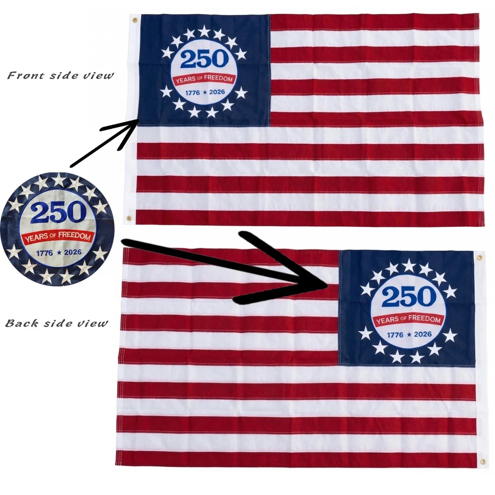 250 Years of Freedom Patriotic Eagle Flag 1776 - 2026