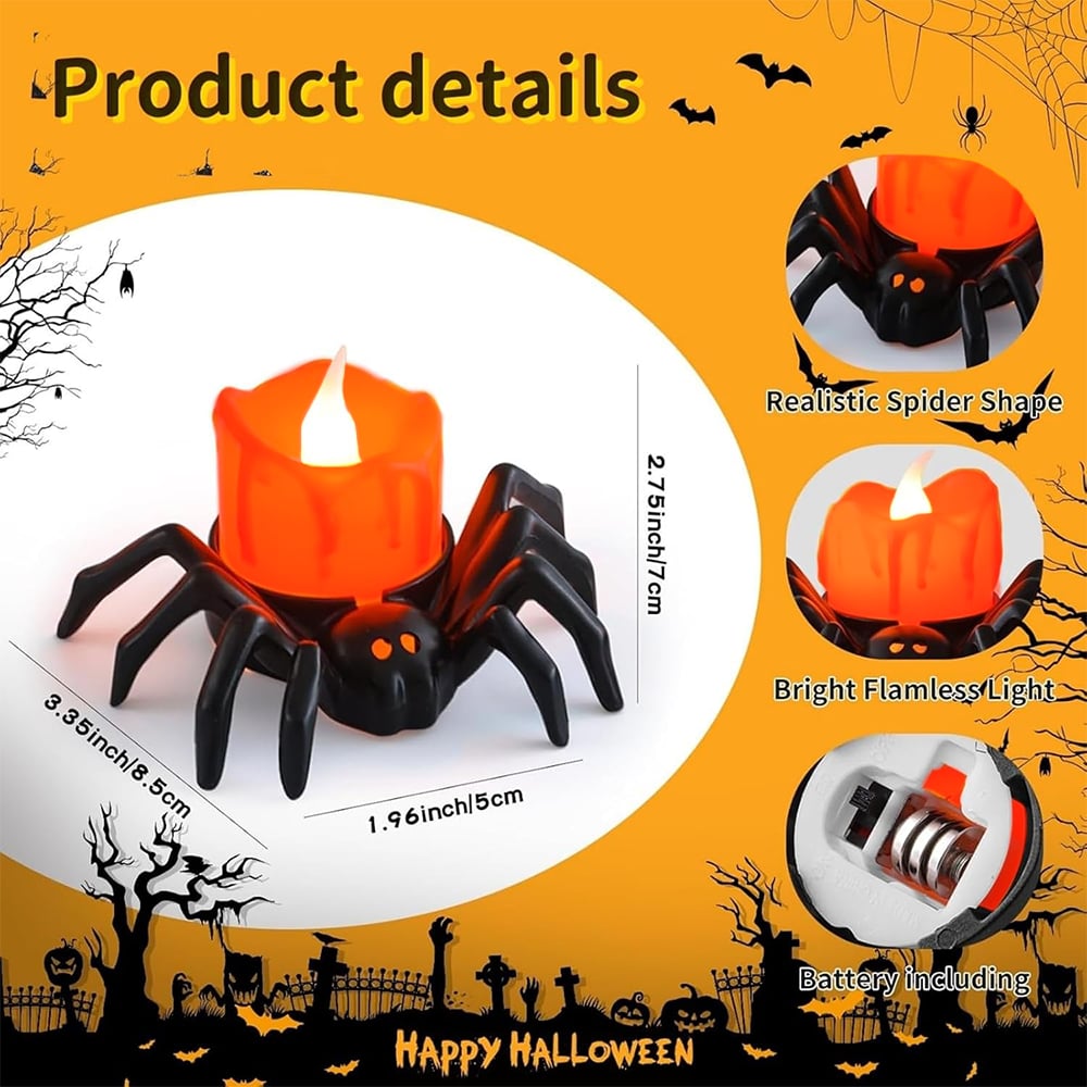 Spooky Halloween Pumpkin Lamp – Flameless Flickering LED Candle