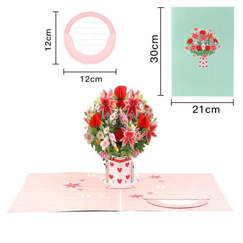 Pop Up Flower Bouquet Valentine’s Day card