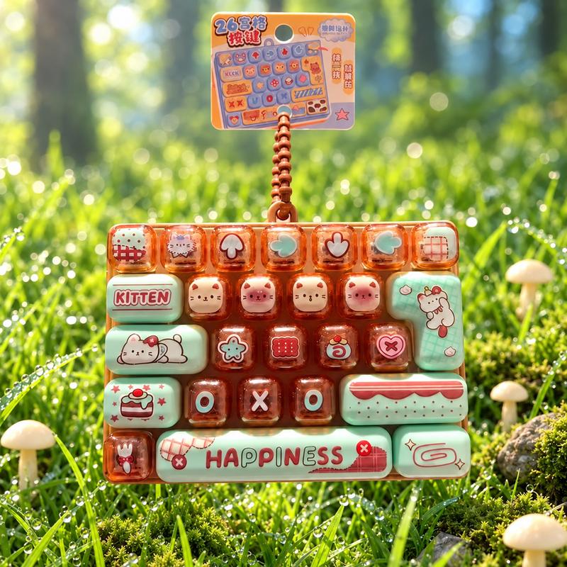 ⌨️ Cute Mini Keyboard Keychain – 4 Adorable Pastel Styles!