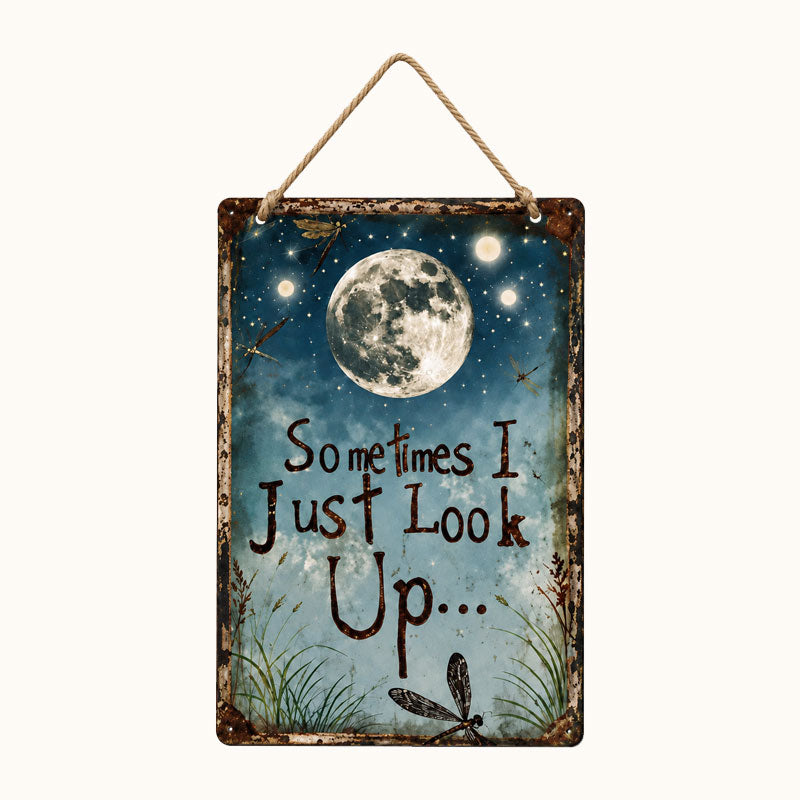 Retro Night Sky Metal Sign – Inspirational Wall Decor