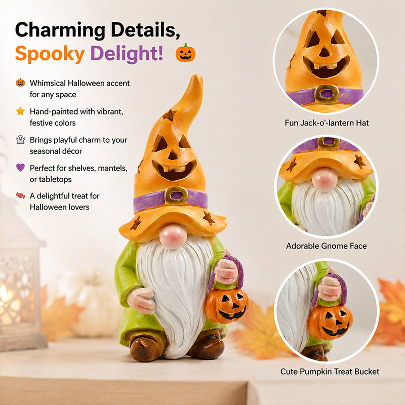 Dual-Season Gnome Figurine Set Halloween & Christmas Decor