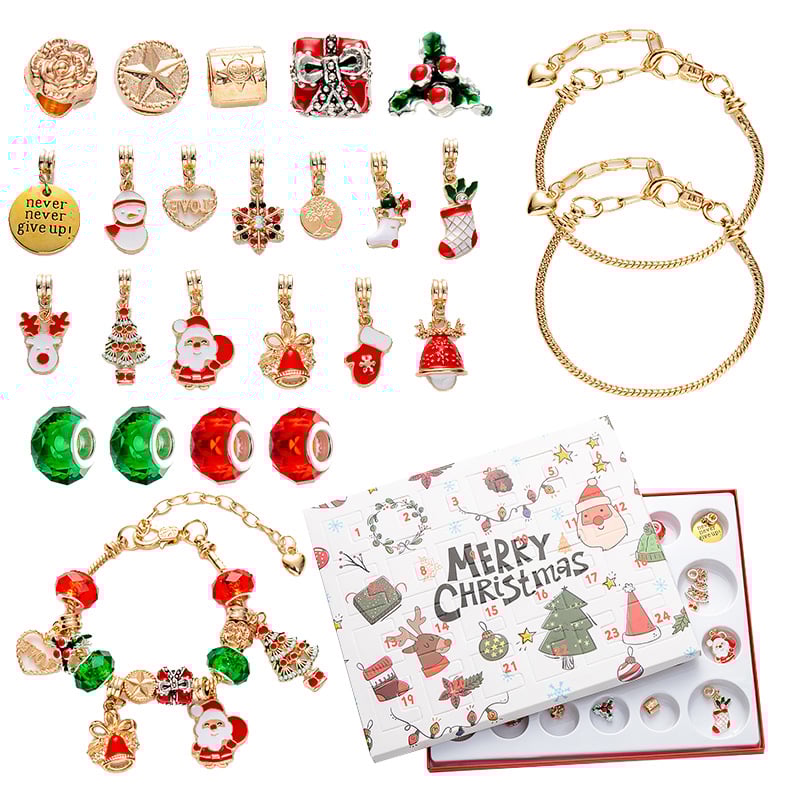 DIY 24 Days Christmas Countdown Calendar Bracelets Set
