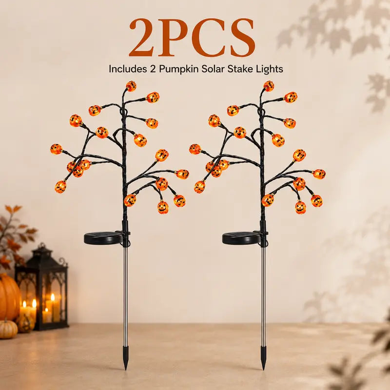 Solar Pumpkin Stake Lights