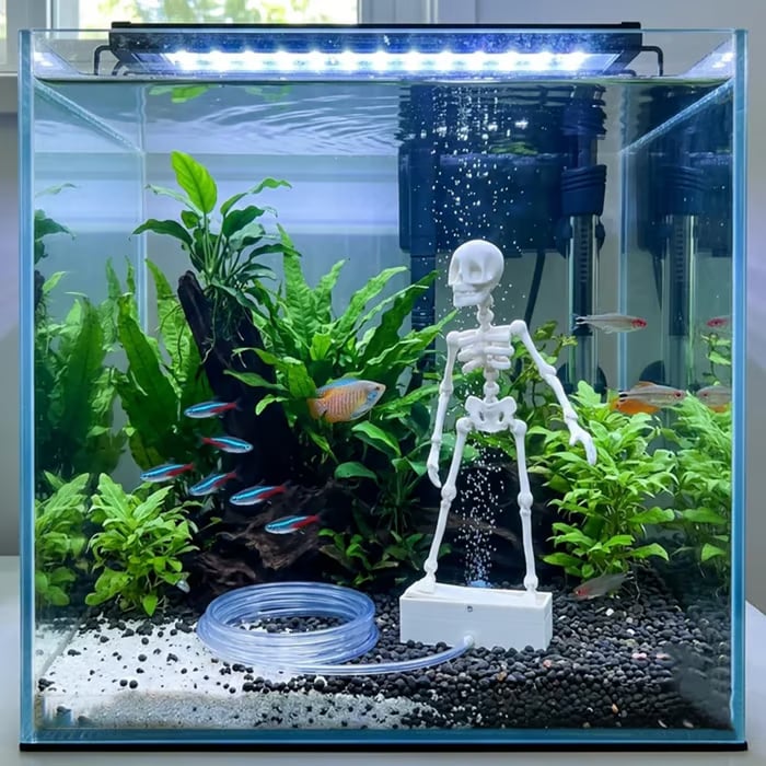 Dancing Skeleton Bubble Aquarium Ornament