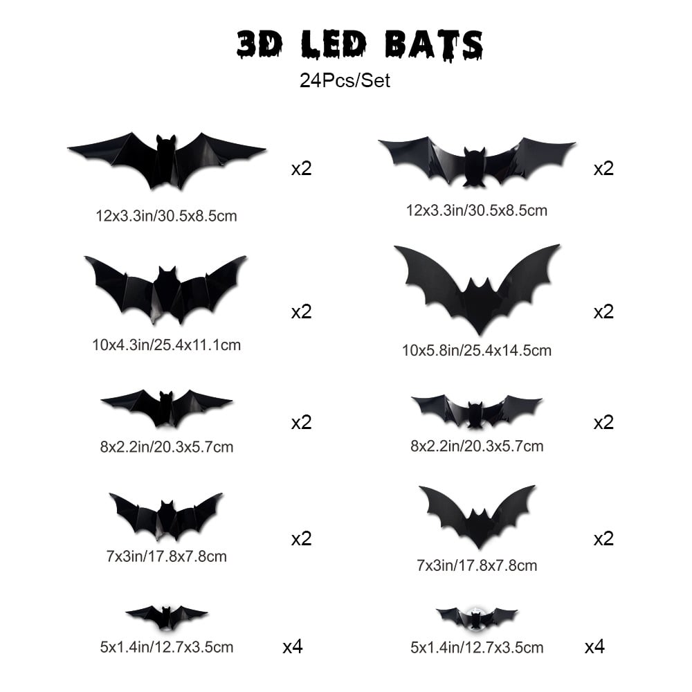 2026 Halloween Must-Have: 3D Bat Light Decoration Set