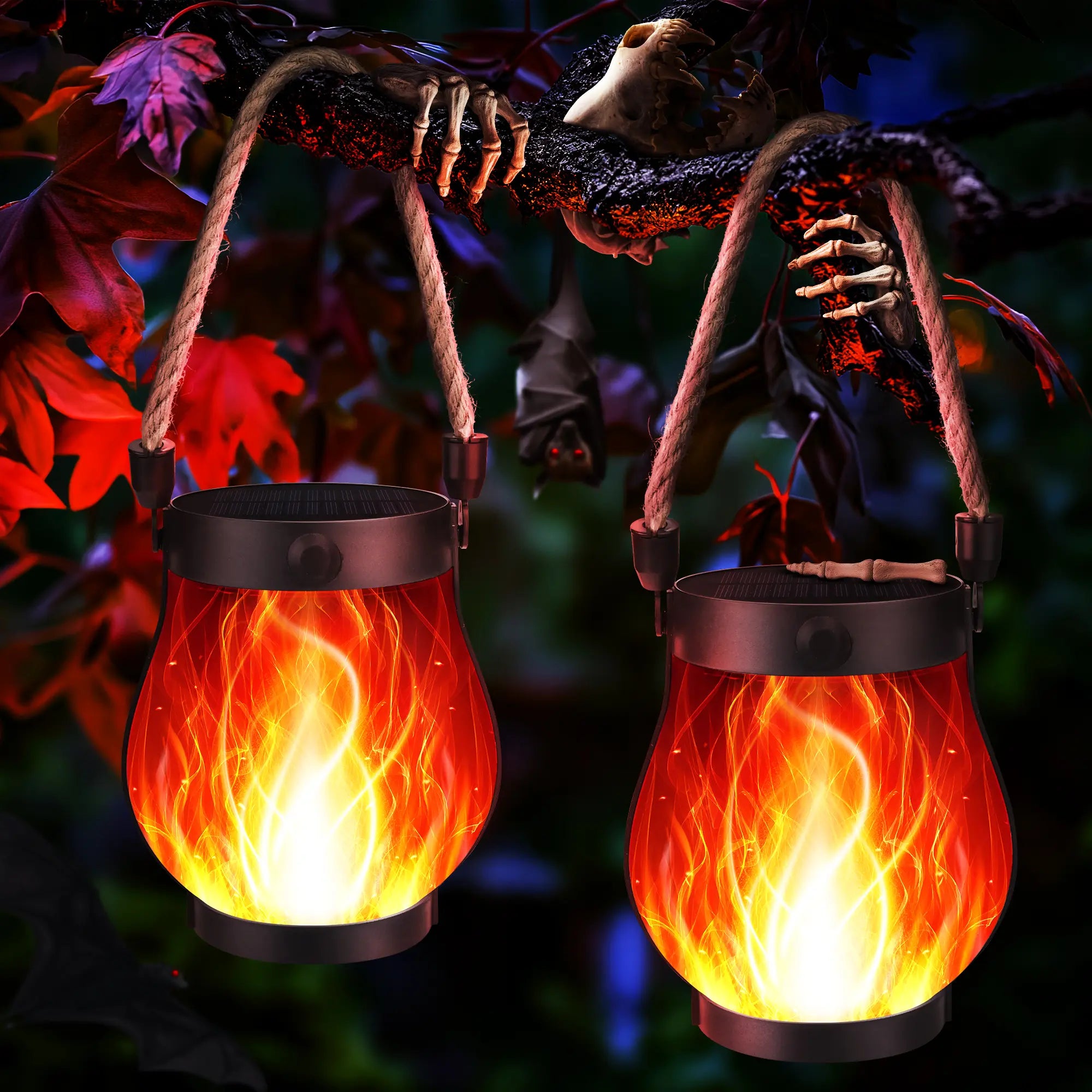 2-Pack – Solar Flickering Flame Lanterns
