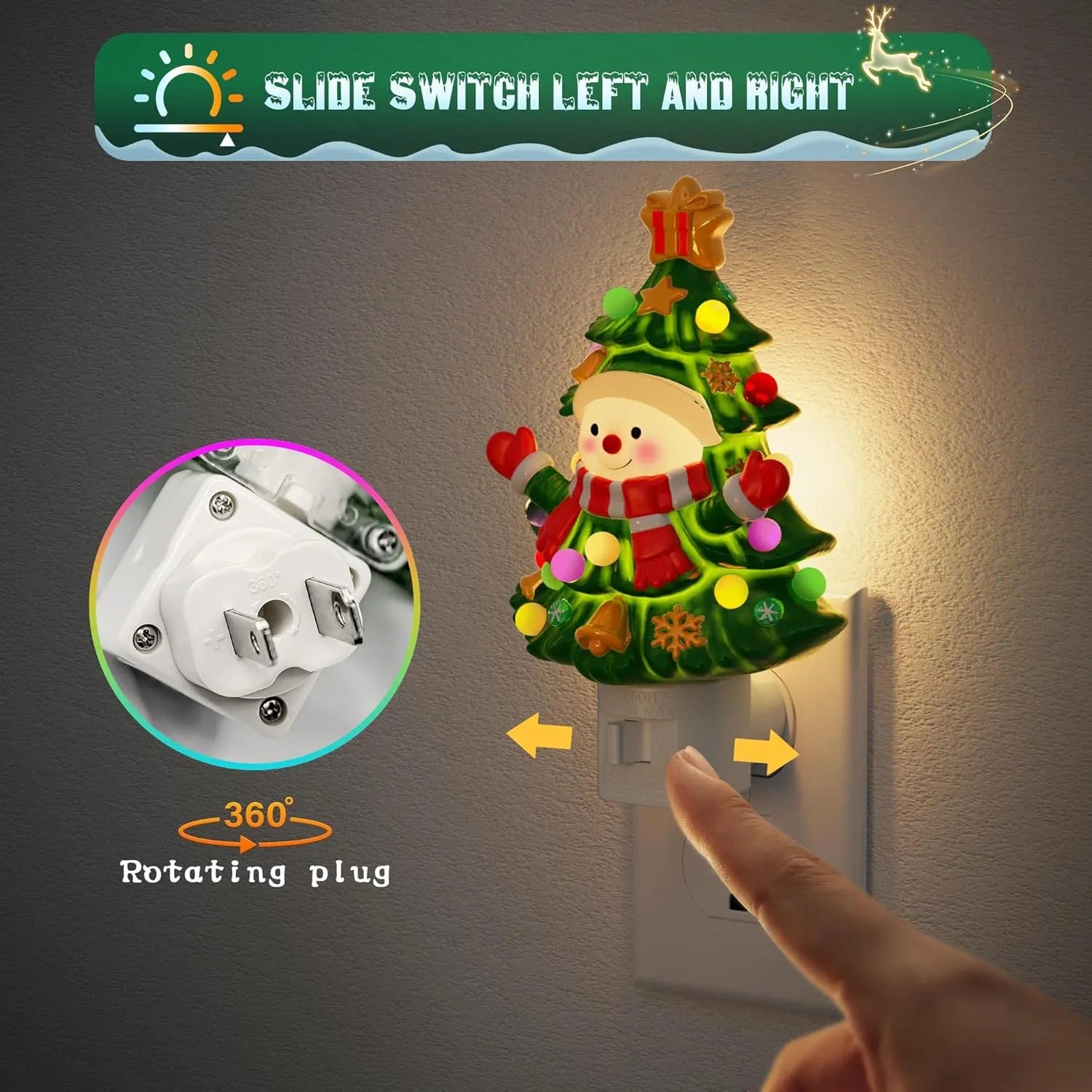 Cute and Funny Ceramics Christmas Night Light for Kids