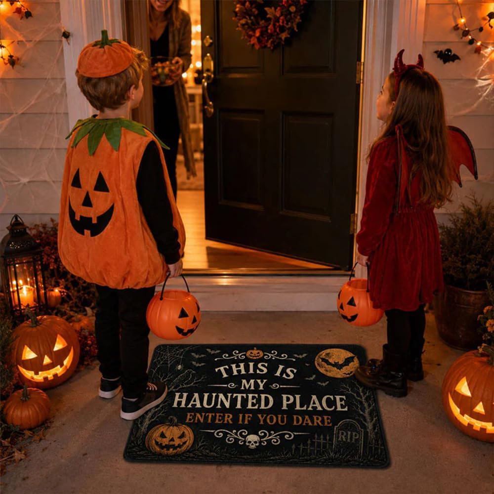 Haunted Place Halloween Door Sign – Spooky Home Decor