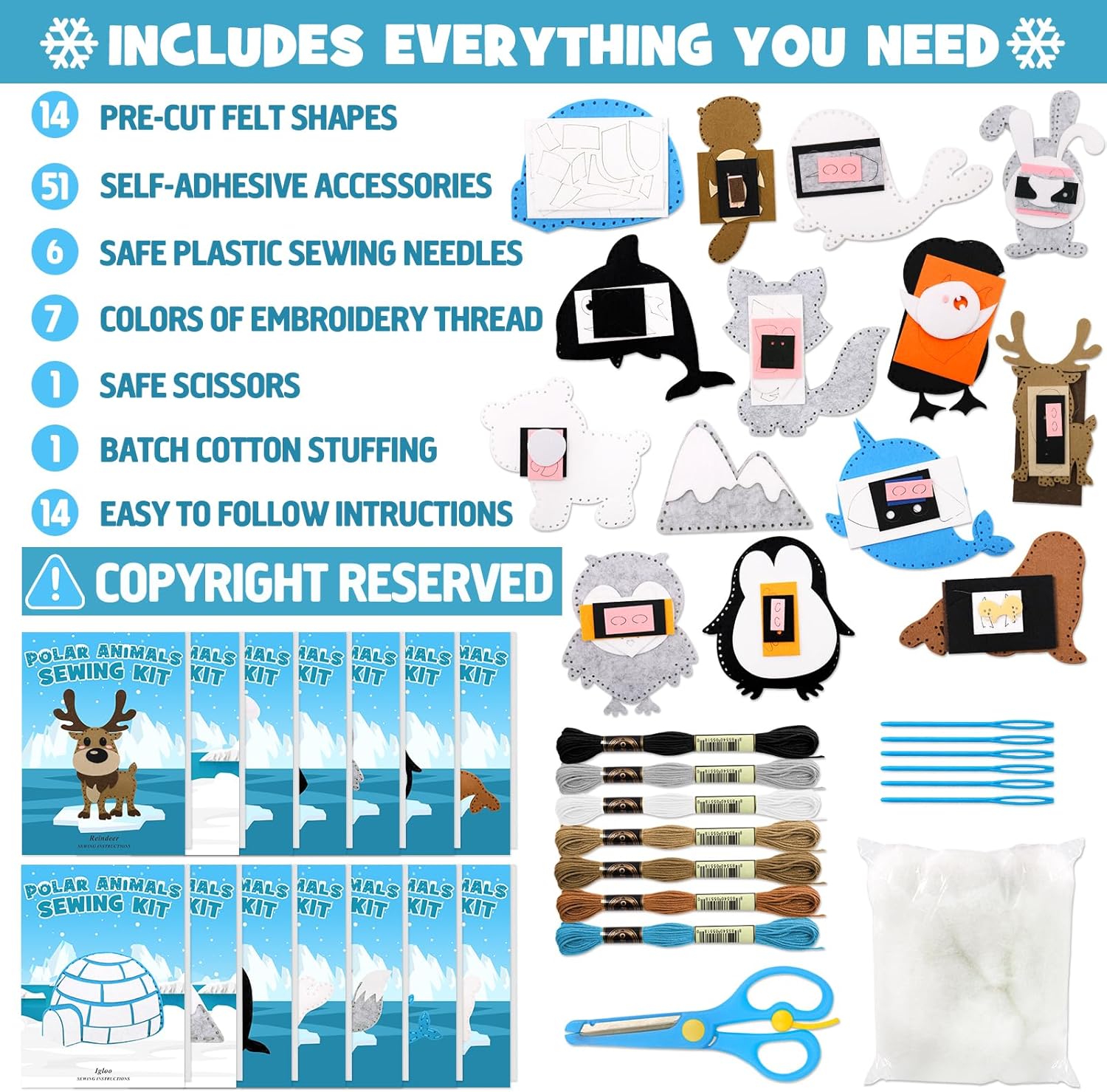 Polar Animals Sewing Kit for Kids