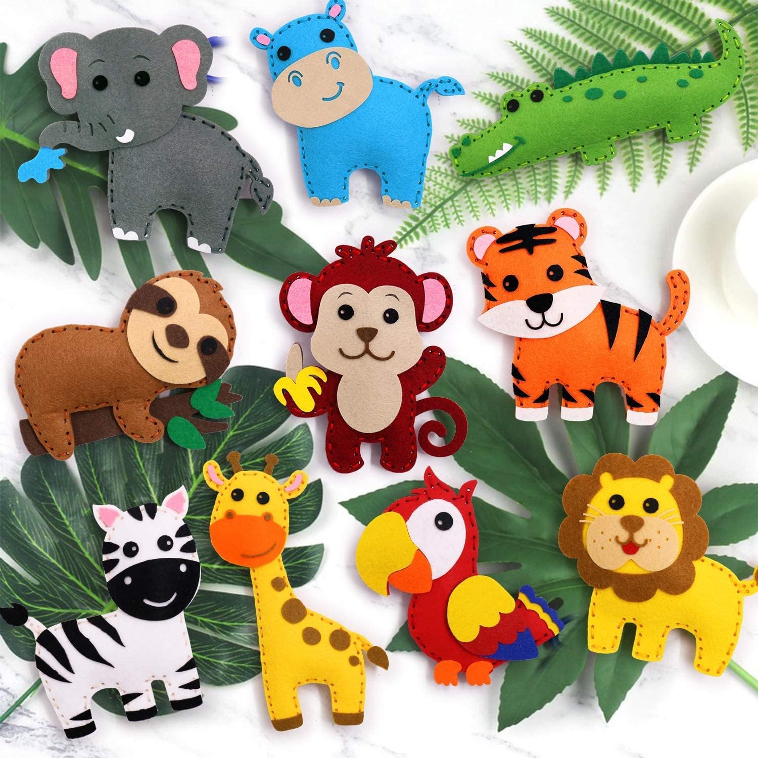 Jungle Animals Sewing Kit Zoo Felt Animal DIY Crafts