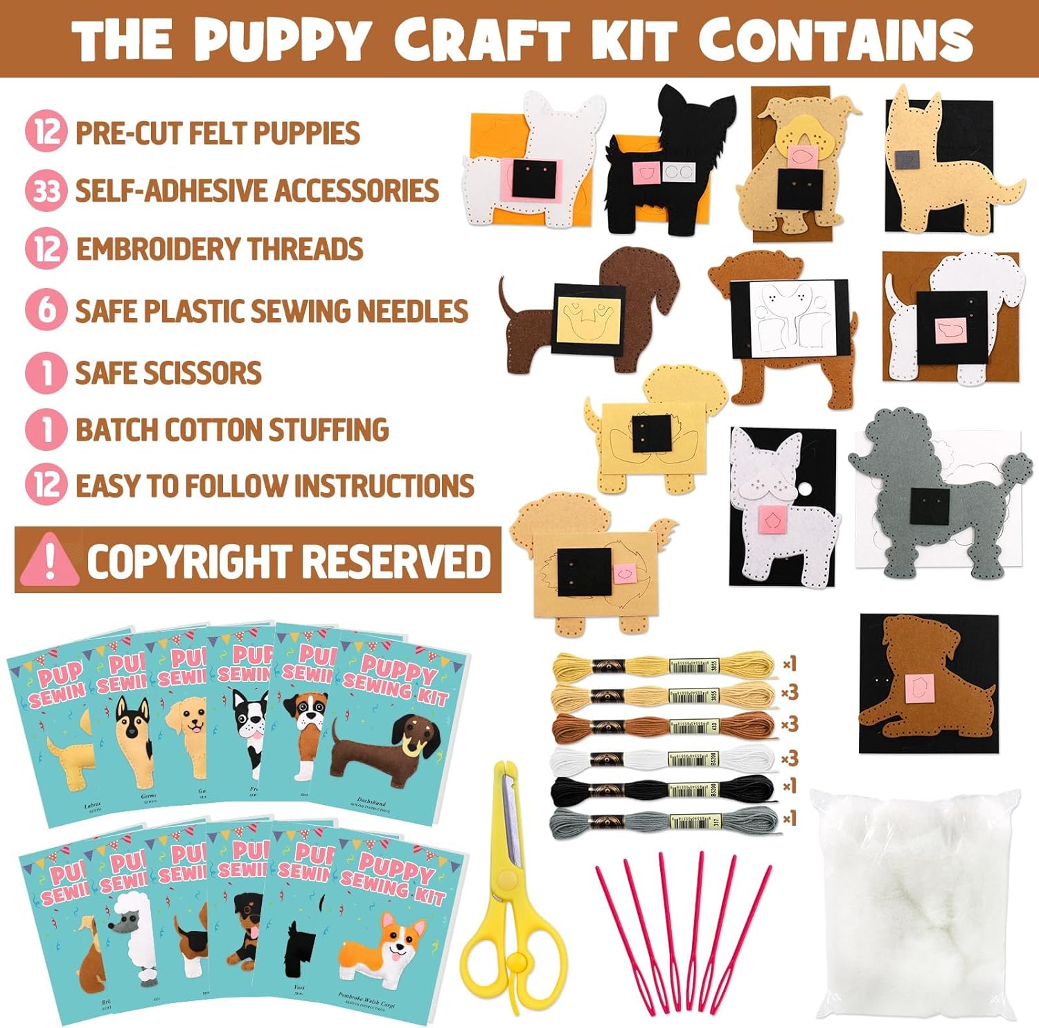 Puppy Craft Kit Kids DIY Crafting and Sewing Set
