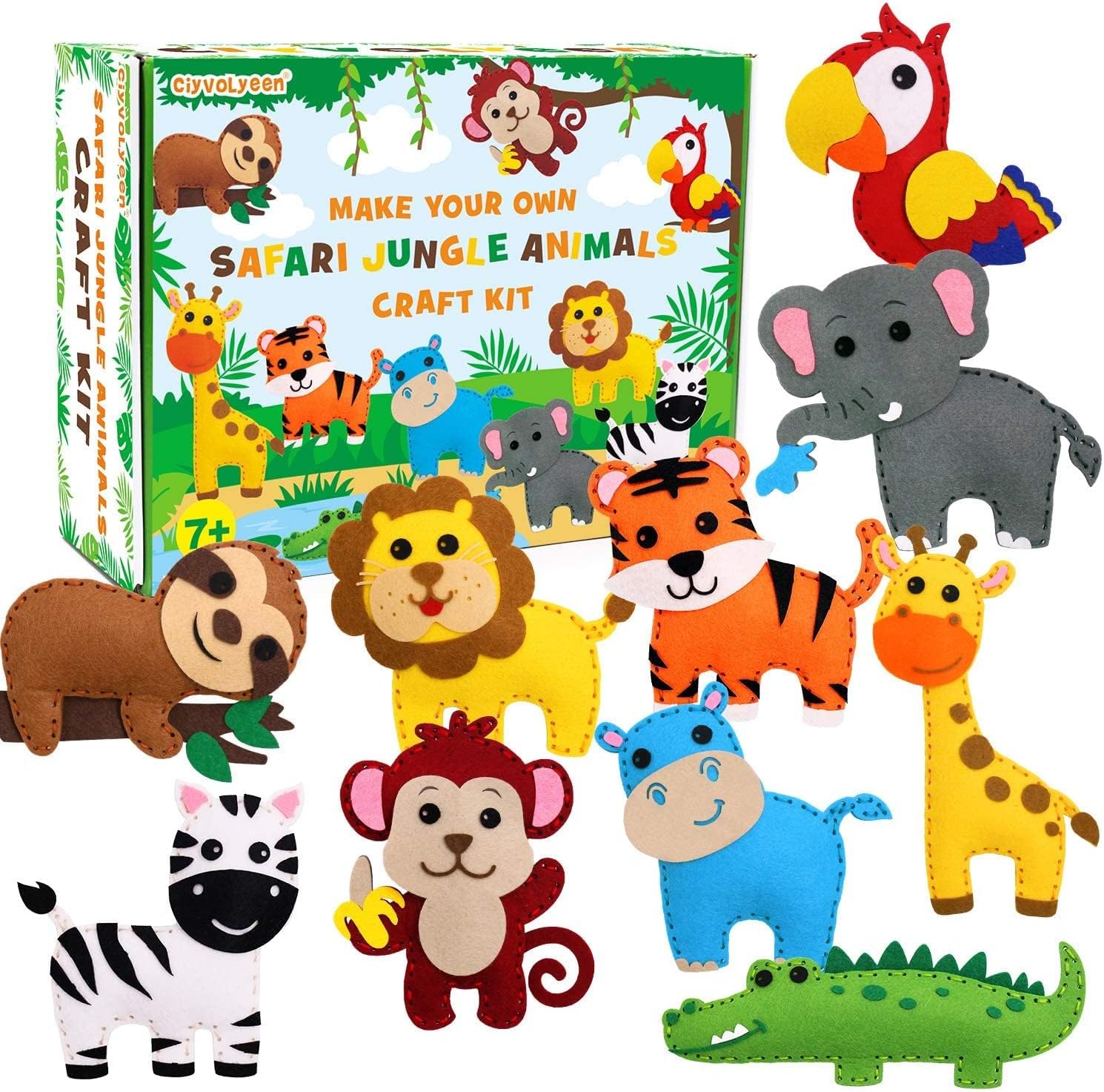 Jungle Animals Sewing Kit Zoo Felt Animal DIY Crafts