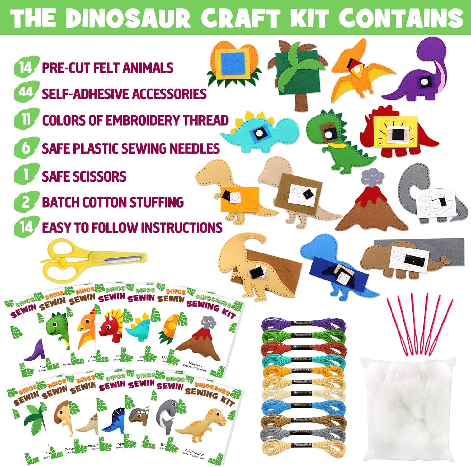 Dinosaur Sewing Craft Kit DIY Kids Craft