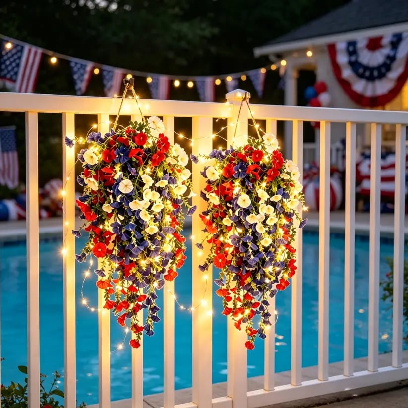 Celebrate America’s 250th Anniversary with Patriotic Hanging Flower Baskets