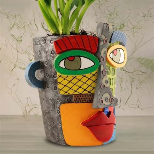 Picasso Brutalist Abstract Beauty Face Flower Pot