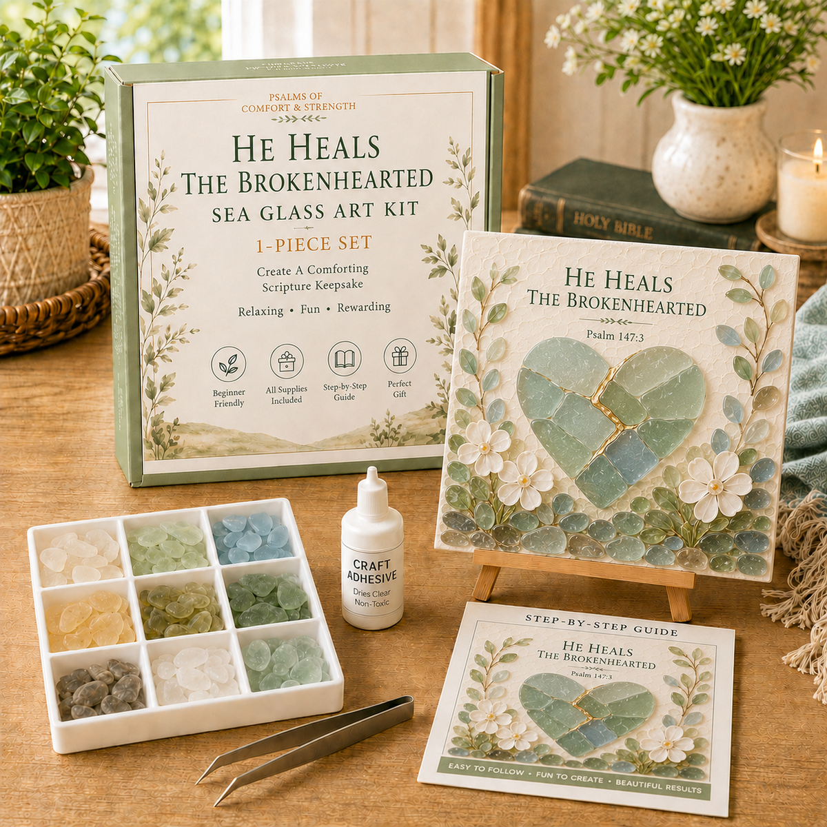 Psalms of Comfort & Strength Sea Glass Art Kit