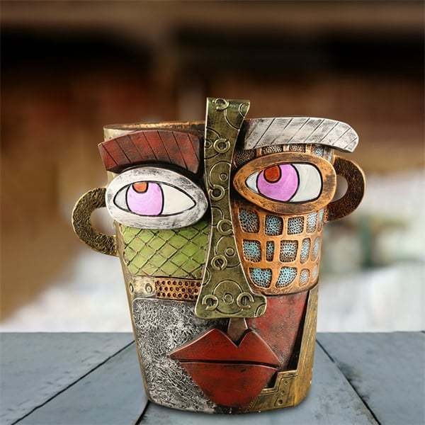 Picasso Brutalist Abstract Beauty Face Flower Pot