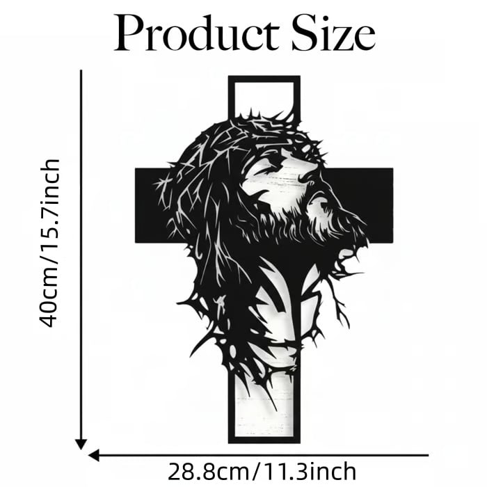 Jesus Cross Iron Sign Christ Wall Art Decor