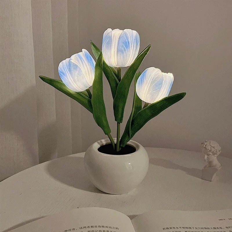 🌷LED Night Light – Tulip Design with Vase