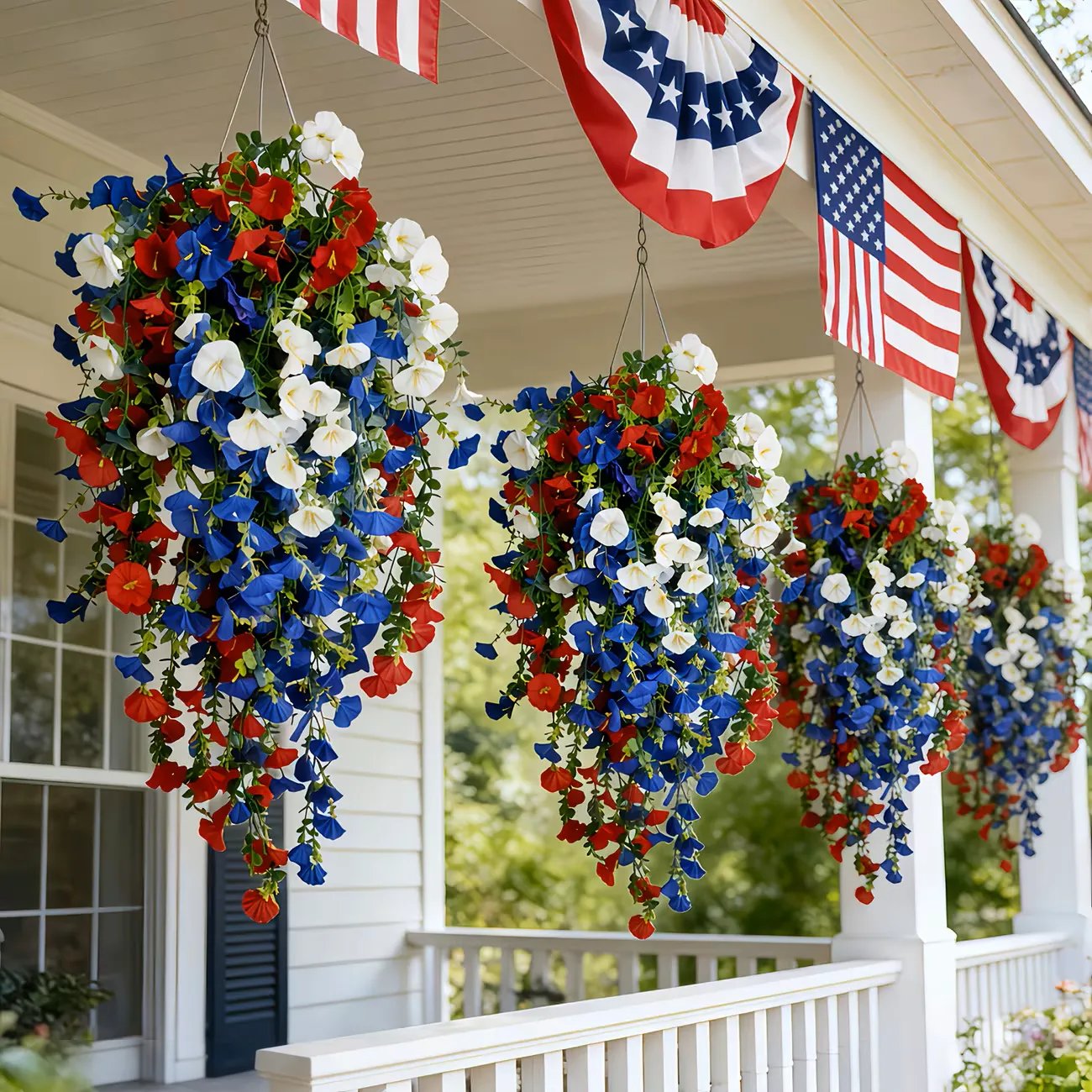 Celebrate America’s 250th Anniversary with Patriotic Hanging Flower Baskets