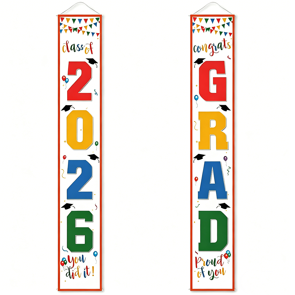 🎓Class of 2026 Graduation Banner 11.8" x 70.87"  (✨Set of 2)