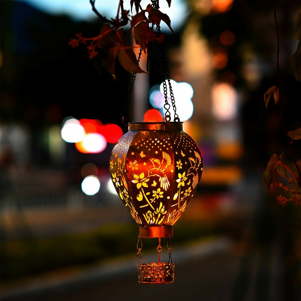 Solar Hot Air Balloon Lantern – Outdoor Garden Decor with Auto-On LED Light
