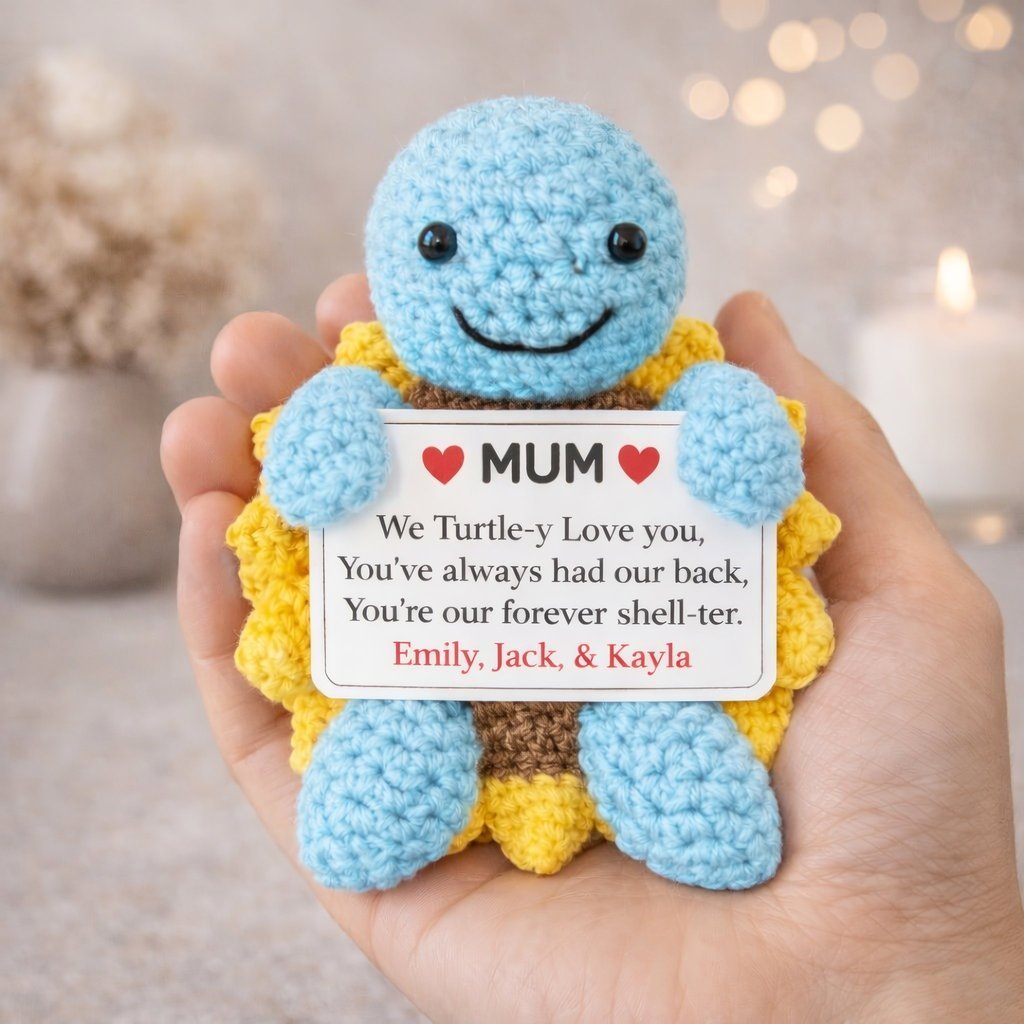 Cadeau de Fête des Mères au Crochet - Tortue Personnalisée
