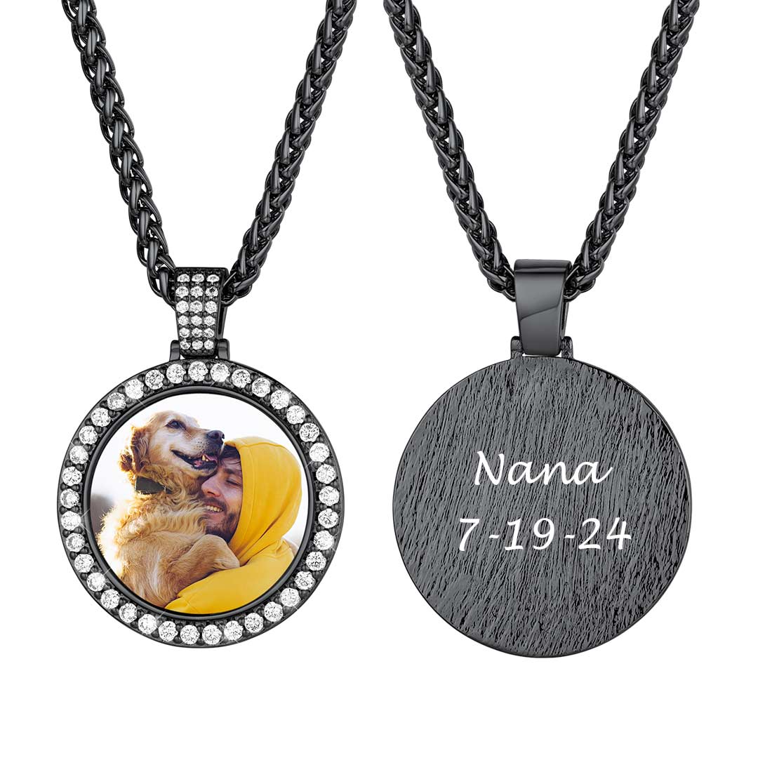 Custom CZ Picture Pendant Necklace