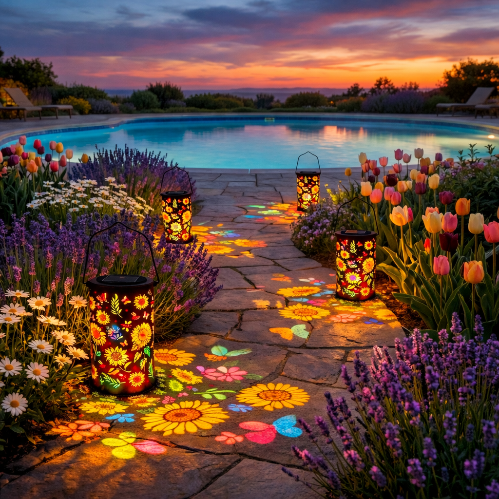 Lanterne solaire de jardin décorative Tournesol lumineux