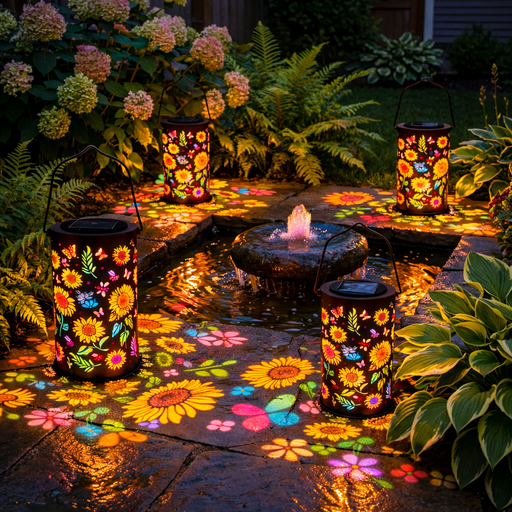 Lanterne solaire de jardin décorative Tournesol lumineux