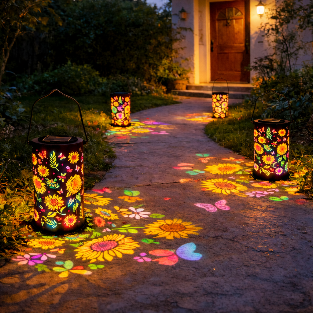 Lanterne solaire de jardin décorative Tournesol lumineux