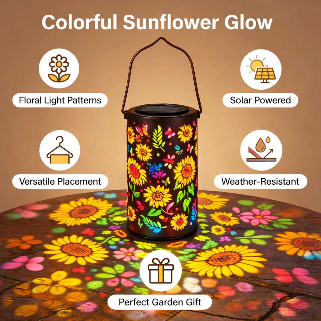 Lanterne solaire de jardin décorative Tournesol lumineux