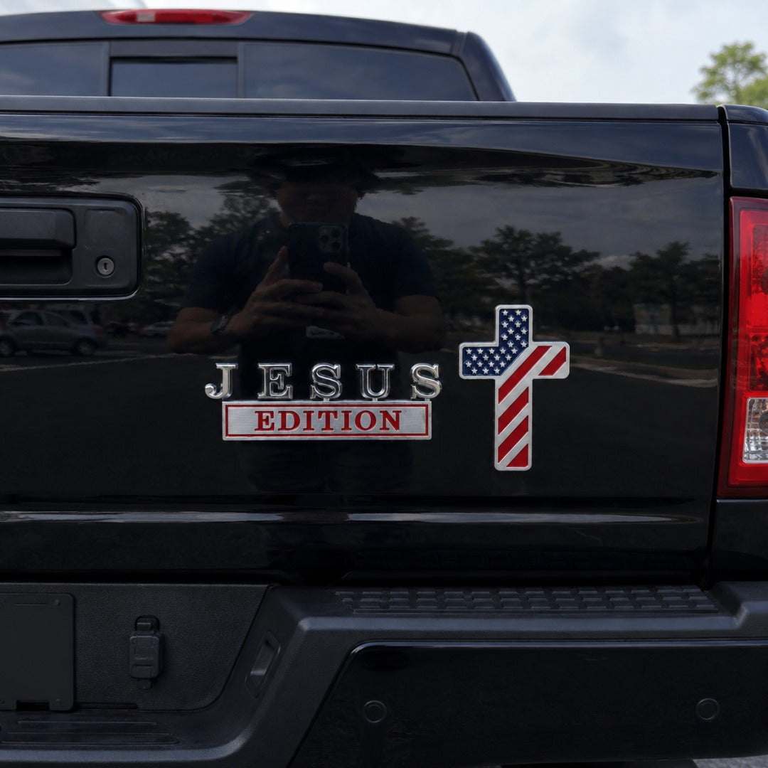 Jesus Cross Car Emblem Metal Badge