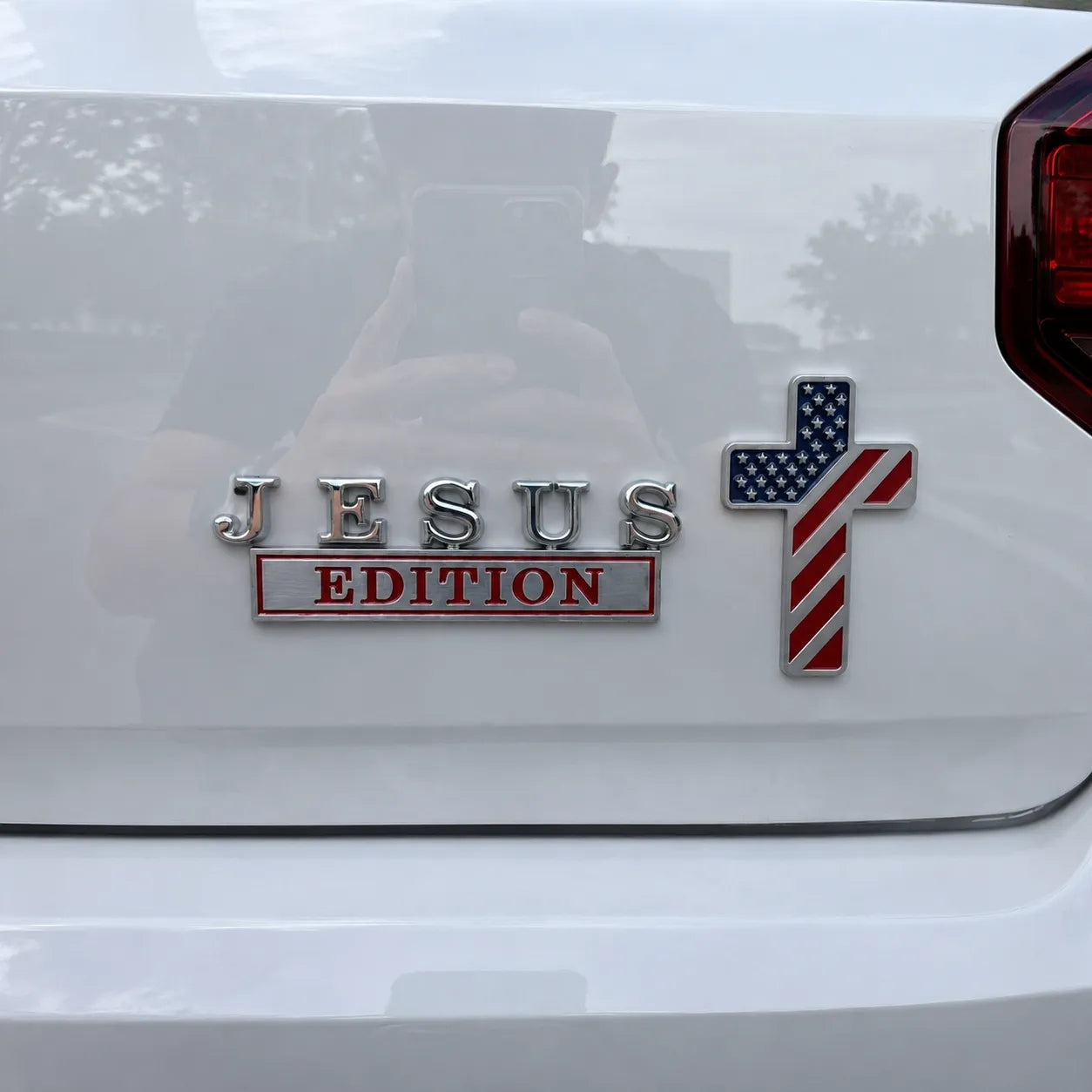 Jesus Cross Car Emblem Metal Badge