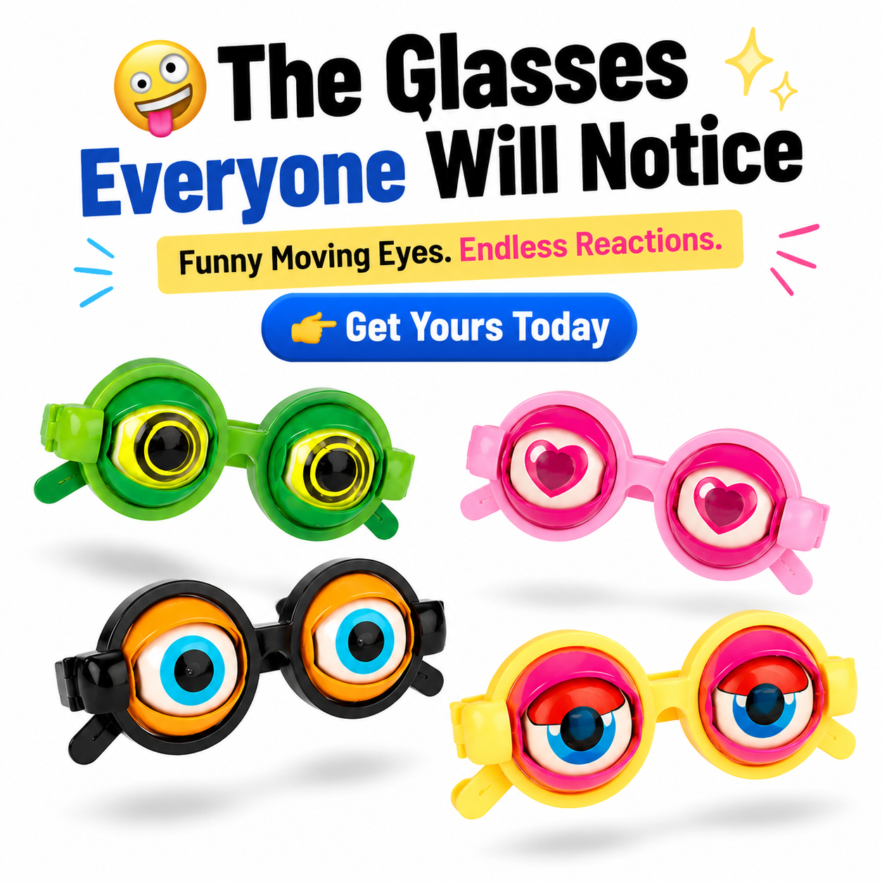 Kinetic Crazy Eyes Glasses for Instant Laughs & Party Fun