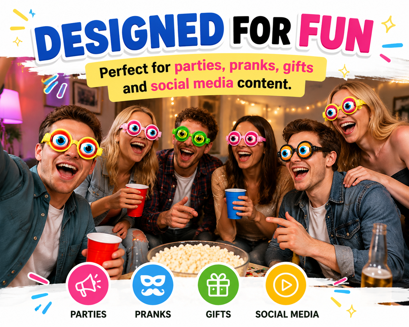 Kinetic Crazy Eyes Glasses for Instant Laughs & Party Fun