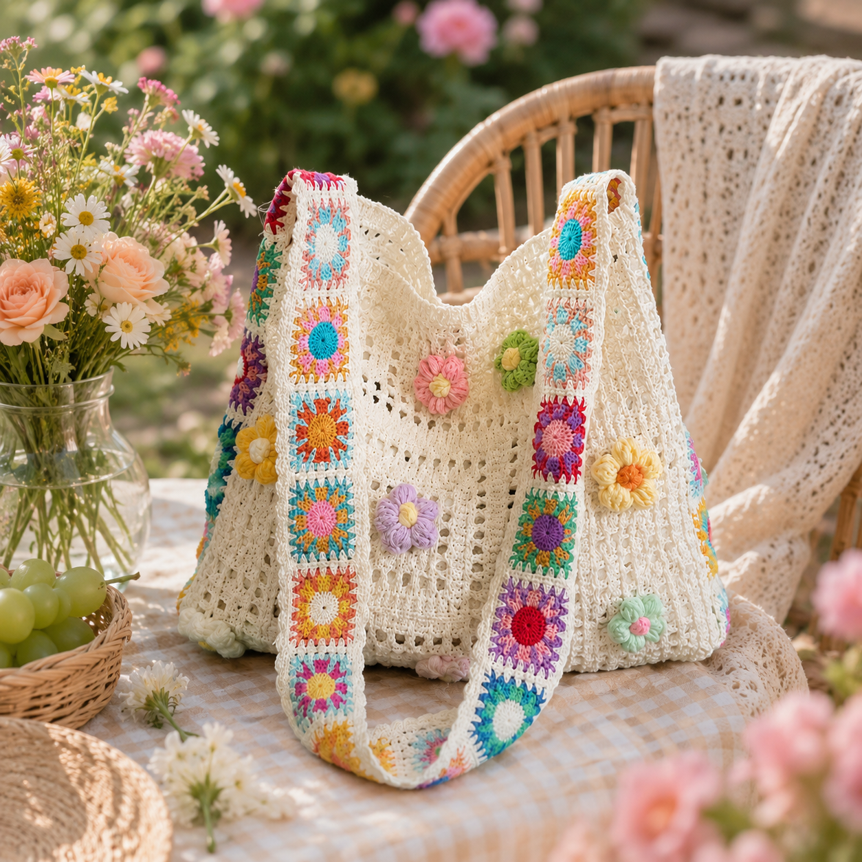 Floral Patchwork Bag Wear It Shoulder or Crossbody