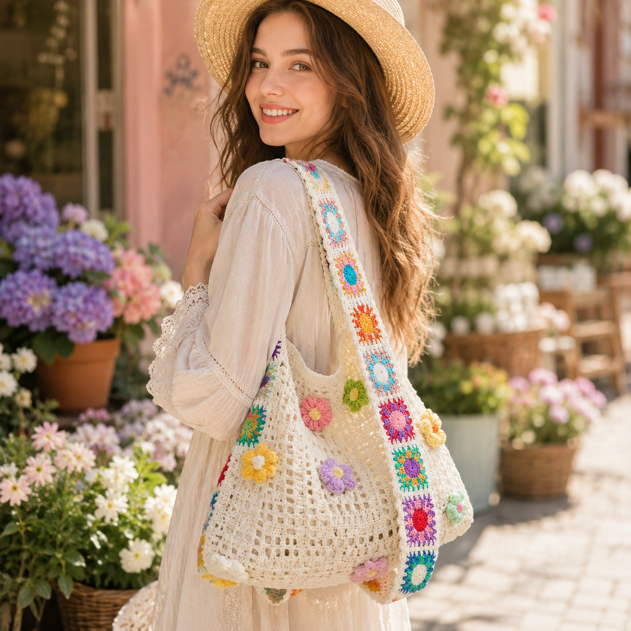Floral Patchwork Bag Wear It Shoulder or Crossbody